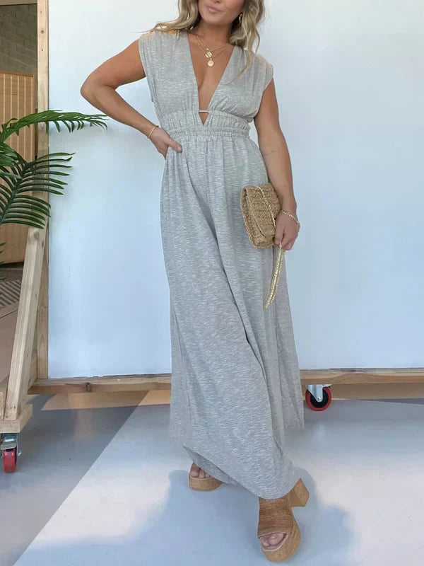 Marie - Pohodlný overal s výstřihem do V