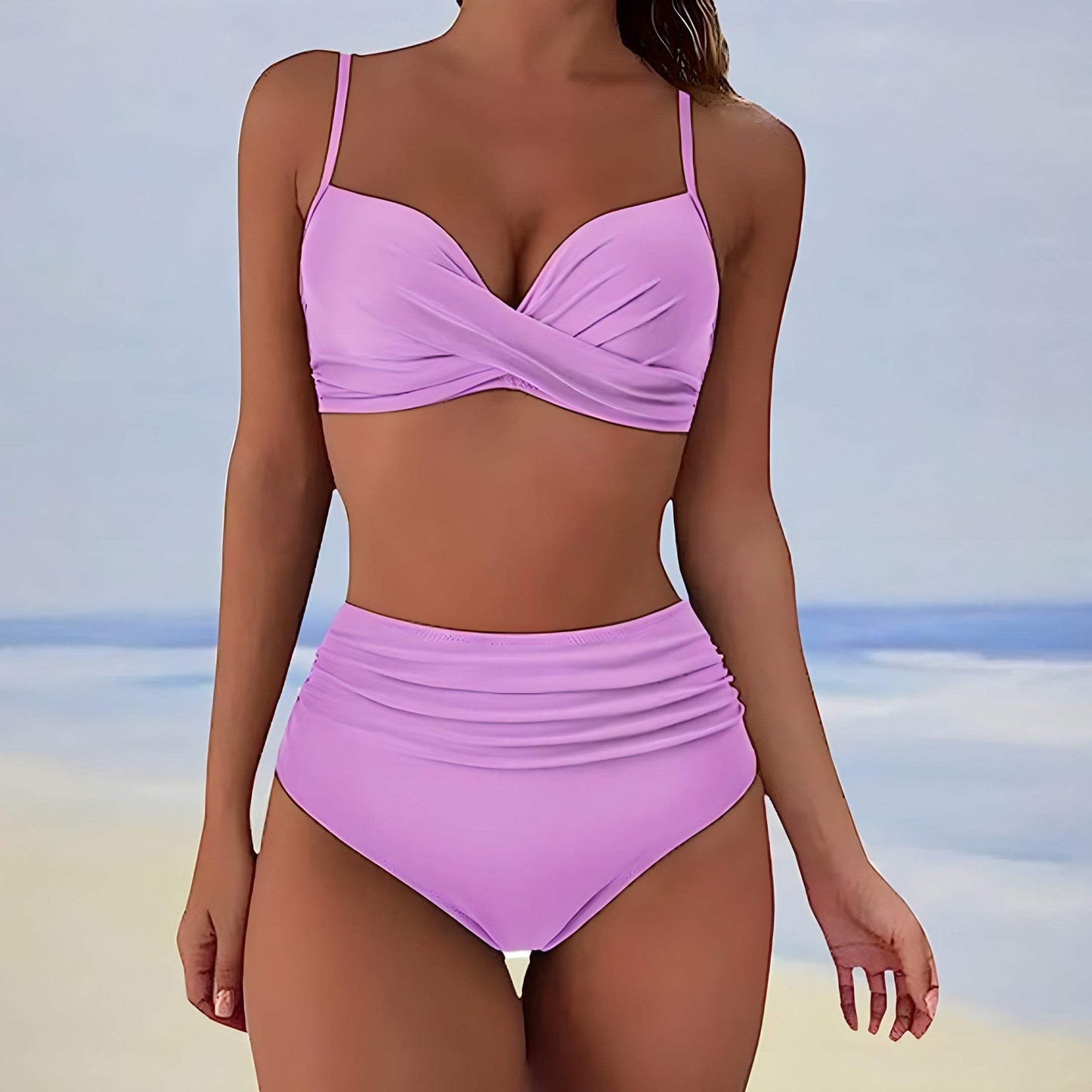 Dámské bikiny - Překřížený top - Hravý efekt - Lichotivý střih - Ideální pro letní dny