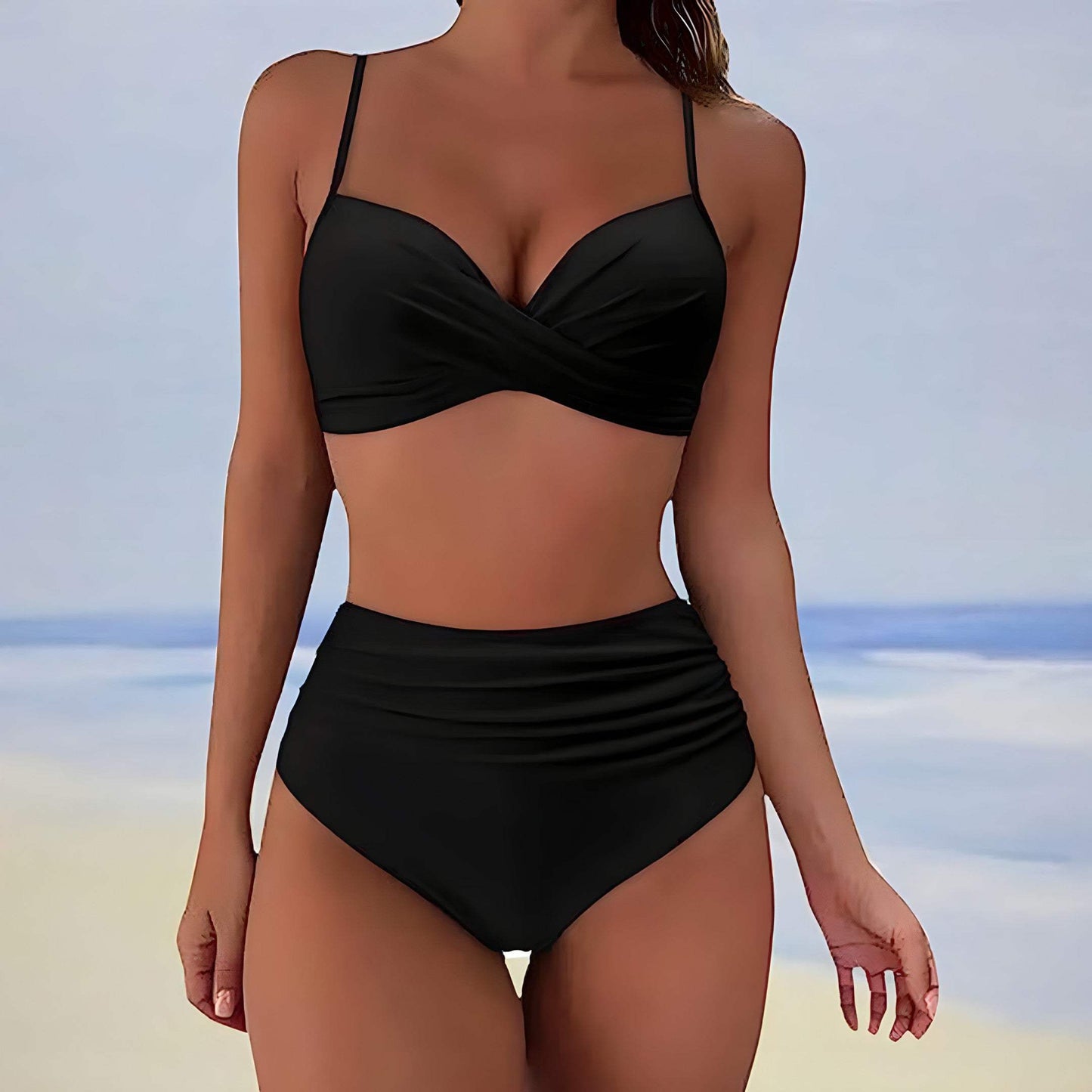 Dámské bikiny - Překřížený top - Hravý efekt - Lichotivý střih - Ideální pro letní dny