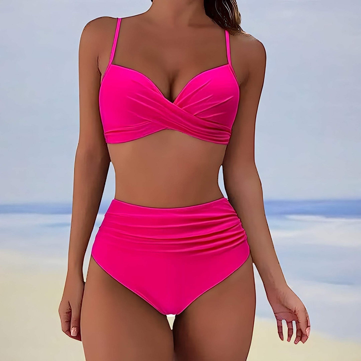 Dámské bikiny - Překřížený top - Hravý efekt - Lichotivý střih - Ideální pro letní dny