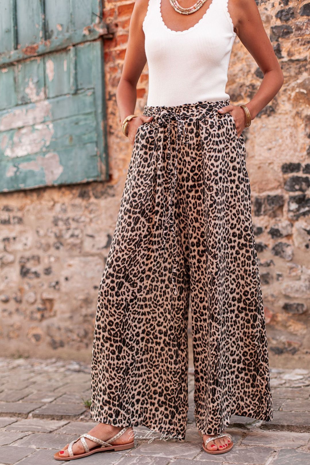 Léa - elegantní letní kalhoty v leopardím vzhledu