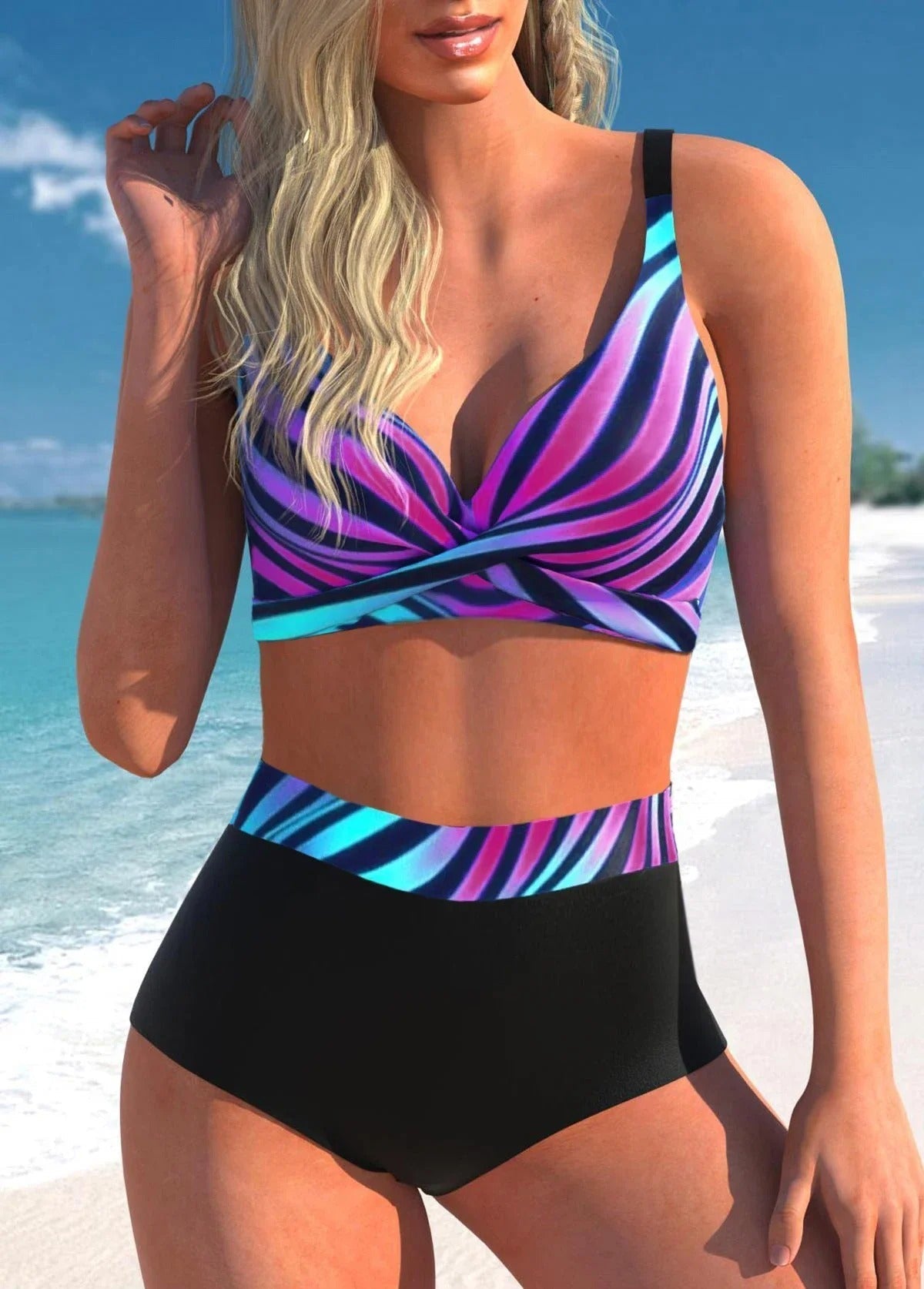 LD bikiny s puntíky a proužky