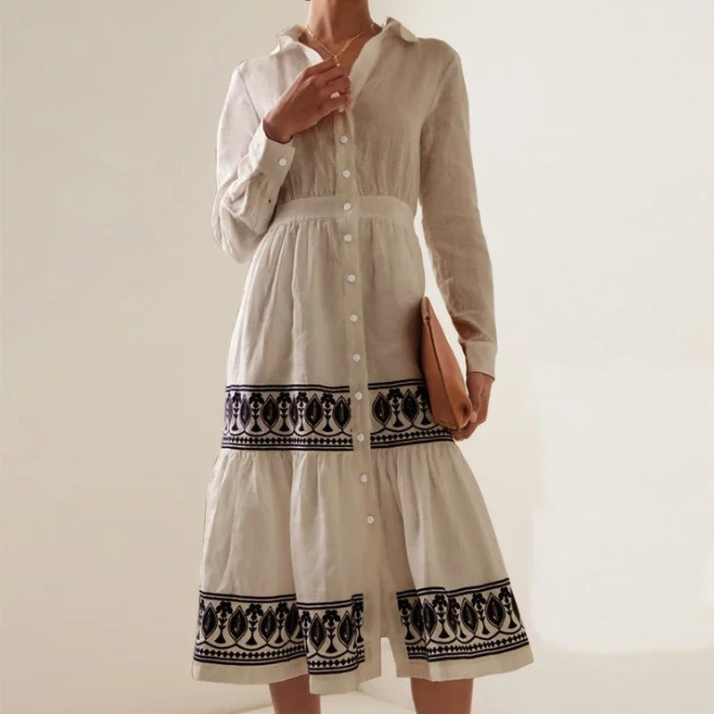 Leona - Elegantní šaty s dlouhými rukávy