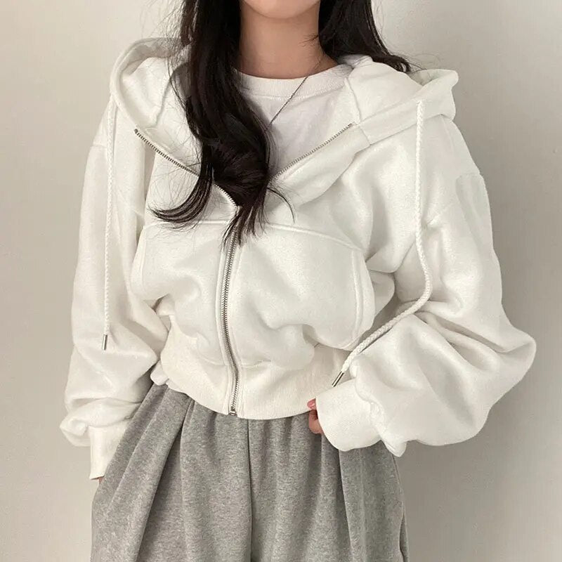 Vesta Rinette | Oversized Crop Vest s kapucí