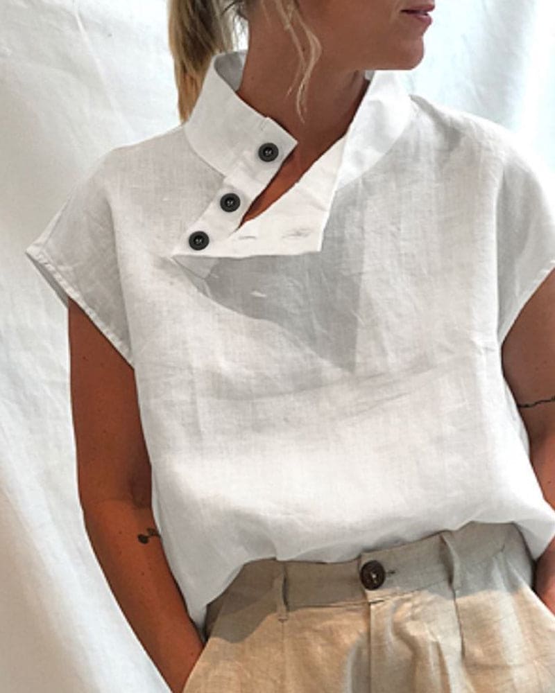 Halenka Shalia | Lněná halenka s krátkými rukávy
