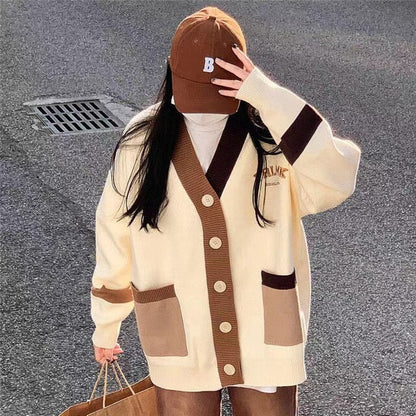 Vesta Agatha | Oversized V-Hals Knopen Vest