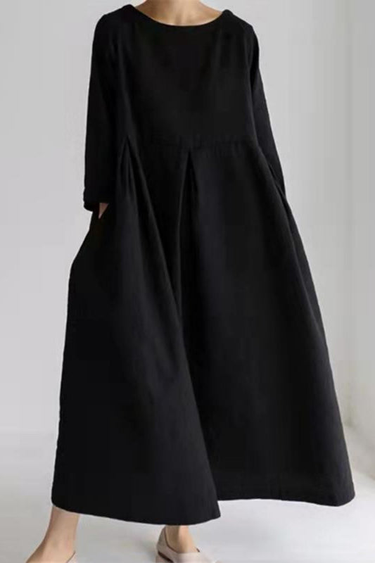 Elegantní dlouhé šaty v minimalistickém stylu s maximálním přirozeným pohodlím