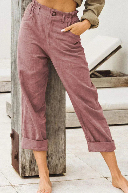 Adèle Elegantní plátěné kalhoty pro volný čas