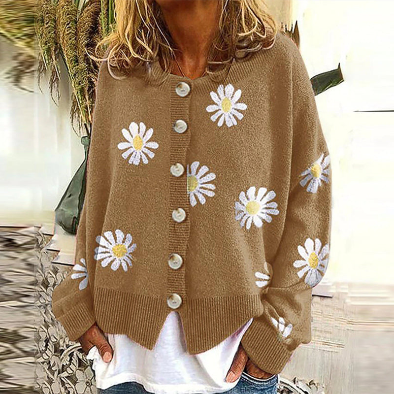 Yasmine Trui | Bloemenprint Gebreide Trui