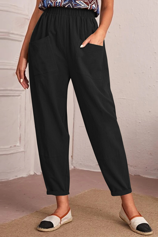Casual Solid Patchwork Harlan Mid Waist Harlan Solid Colour spodní kalhoty