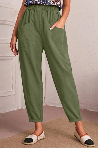 Casual Solid Patchwork Harlan Mid Waist Harlan Solid Colour spodní kalhoty