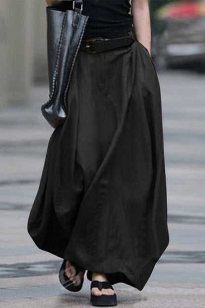Casual Simplicity Solid Beltless Loose High Waist Type A Solid Colour Kalhoty (5 barev)
