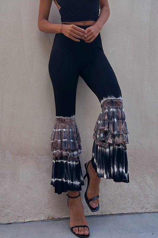 Casual Solid Patchwork Skinny High Waist Speaker Patchwork spodní kalhoty