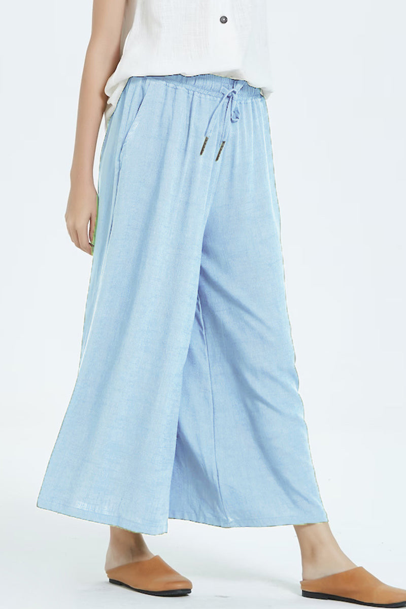 LD Casual simplicity solid make old loose high-waisted wide leg jednobarevné šortky (8 barev)