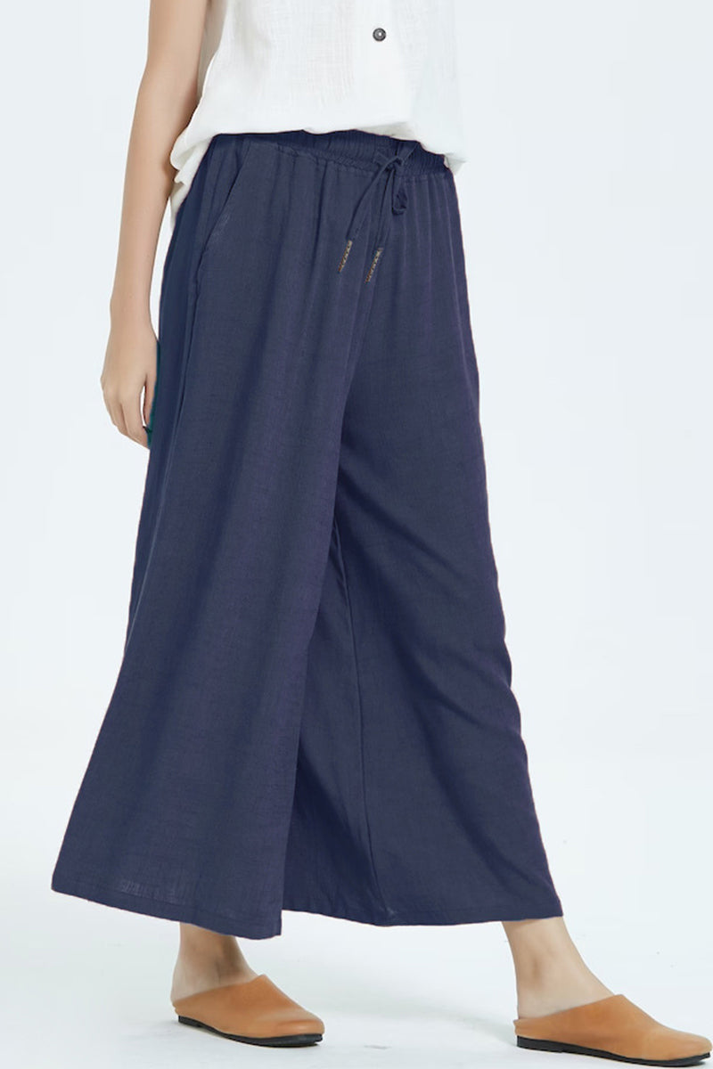 LD Casual simplicity solid make old loose high-waisted wide leg jednobarevné šortky (8 barev)