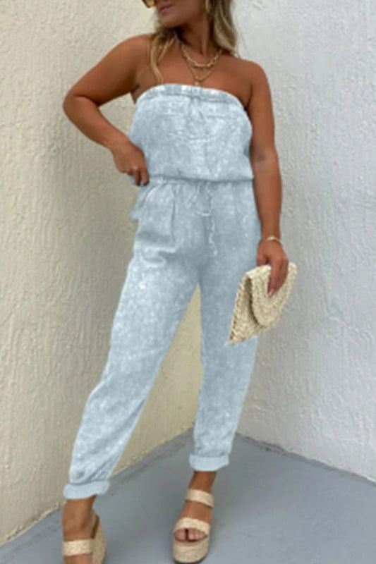 Ležérní jednobarevné-make-old-bag strapless regular overaly
