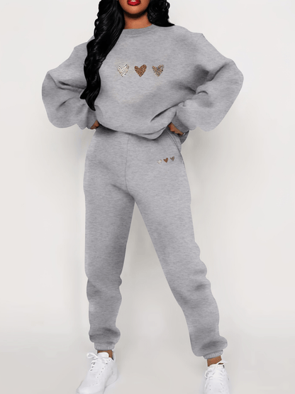 Sophie - Dámský ležérní bavlněný set Srdce a Jogging Set