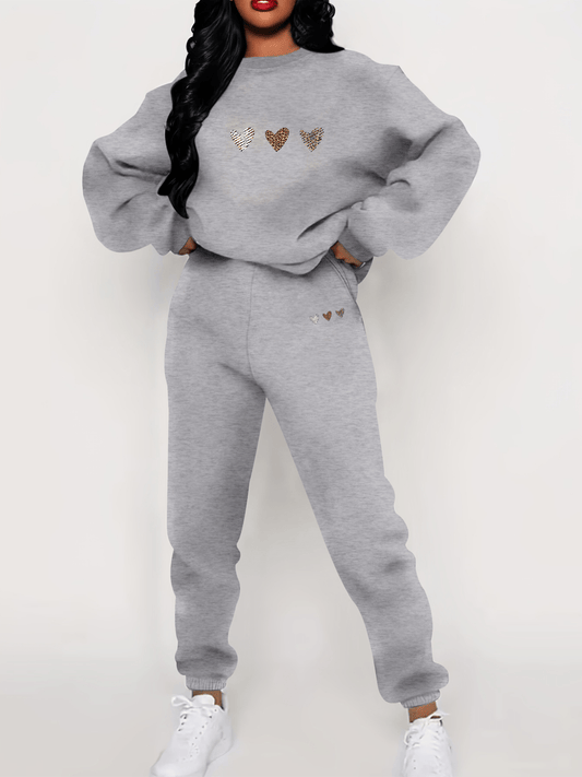Sophie - Dámský ležérní bavlněný set Srdce a Jogging Set