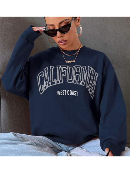 Shanna | Oversized Sweatshirt With California Text Print For Women