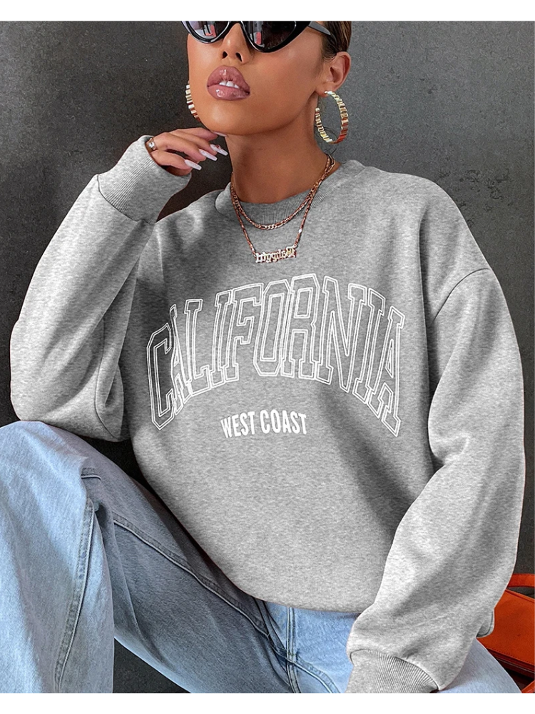 Shanna | Oversized Sweatshirt With California Text Print For Women