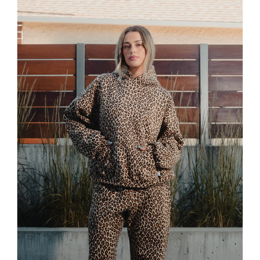 Shanna | Dámská mikina s kapucí a leopardím potiskem Pohodlná