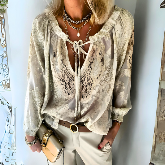 Jill - Dámská háčkovaná halenka v boho stylu