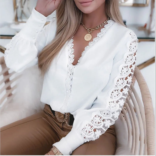 Grace - Elegantní bílá halenka pro ženy, styl 2025