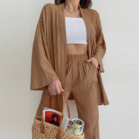 Kaitlyn - Dames Herfst Camel Casual Set