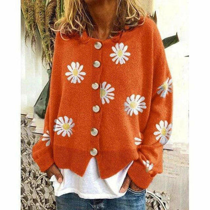 Yasmine Trui | Bloemenprint Gebreide Trui