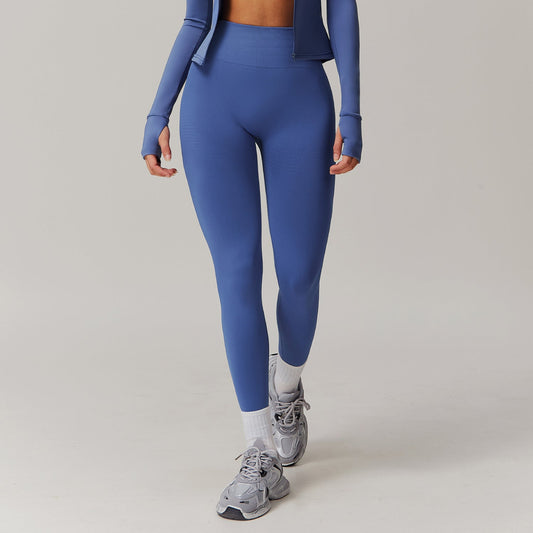 Heidi Mode | Cool Fitness žebrované kalhoty na jógu s vysokým pasem