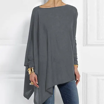 Elegantní top s dlouhými rukávy a klasickým šarmem