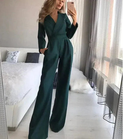 Kombinéza - elegantní a ženská - dlouhé rukávy - ideální do kanceláře i na večerní vycházky