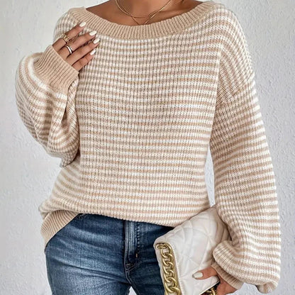 Aliya Trui | Casual Brede Hals Gebreide Trui