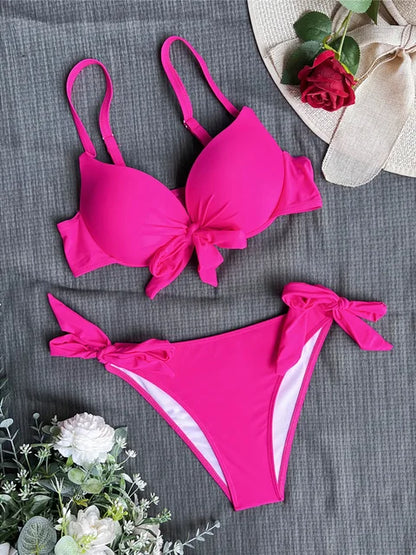 AquaLivv - Push-up bikiny s mašlí