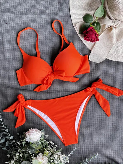 AquaLivv - Push-up bikiny s mašlí