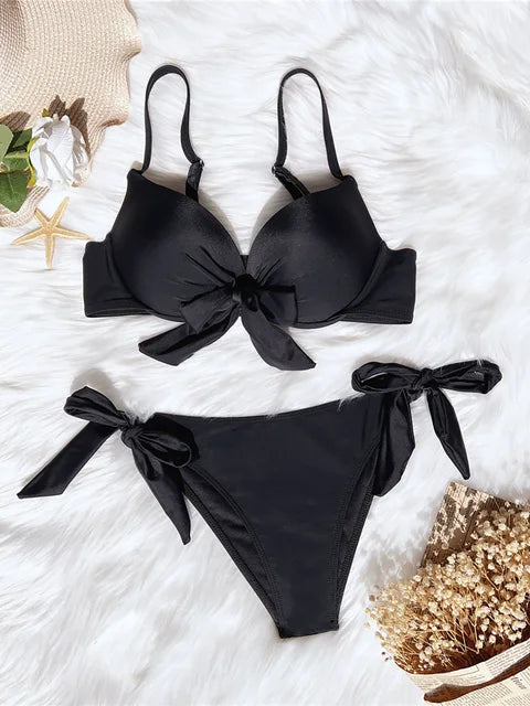 AquaLivv - Push-up bikiny s mašlí