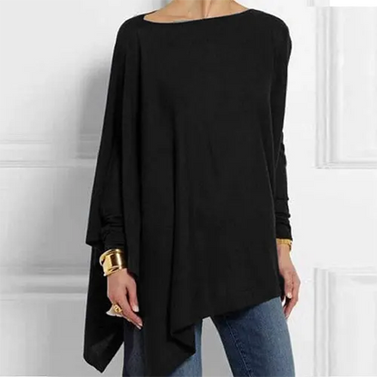 Elegantní top s dlouhými rukávy a klasickým šarmem