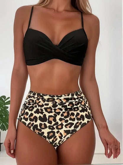 Dámské bikiny - Tropical Collection - zářivý potisk, výstřih do V, nastavitelná ramínka - ideální pro slunečné dny