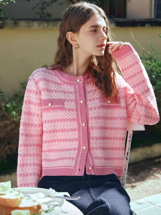 Vesta Flora | Vrouwen Roze Gebreid Vest