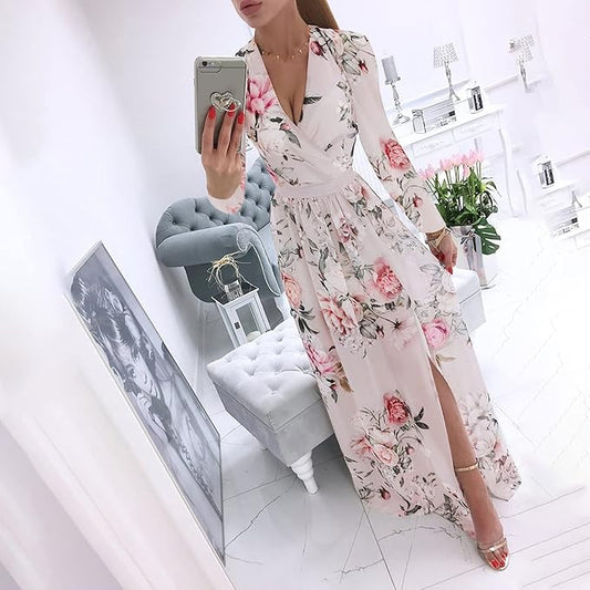 Celeste - Elegantní bohémské šaty s dlouhými rukávy
