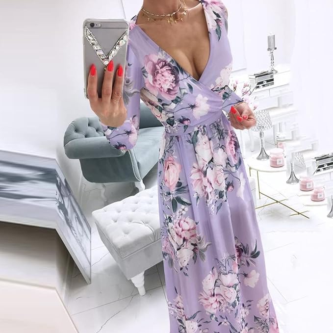 Celeste - Elegantní bohémské šaty s dlouhými rukávy