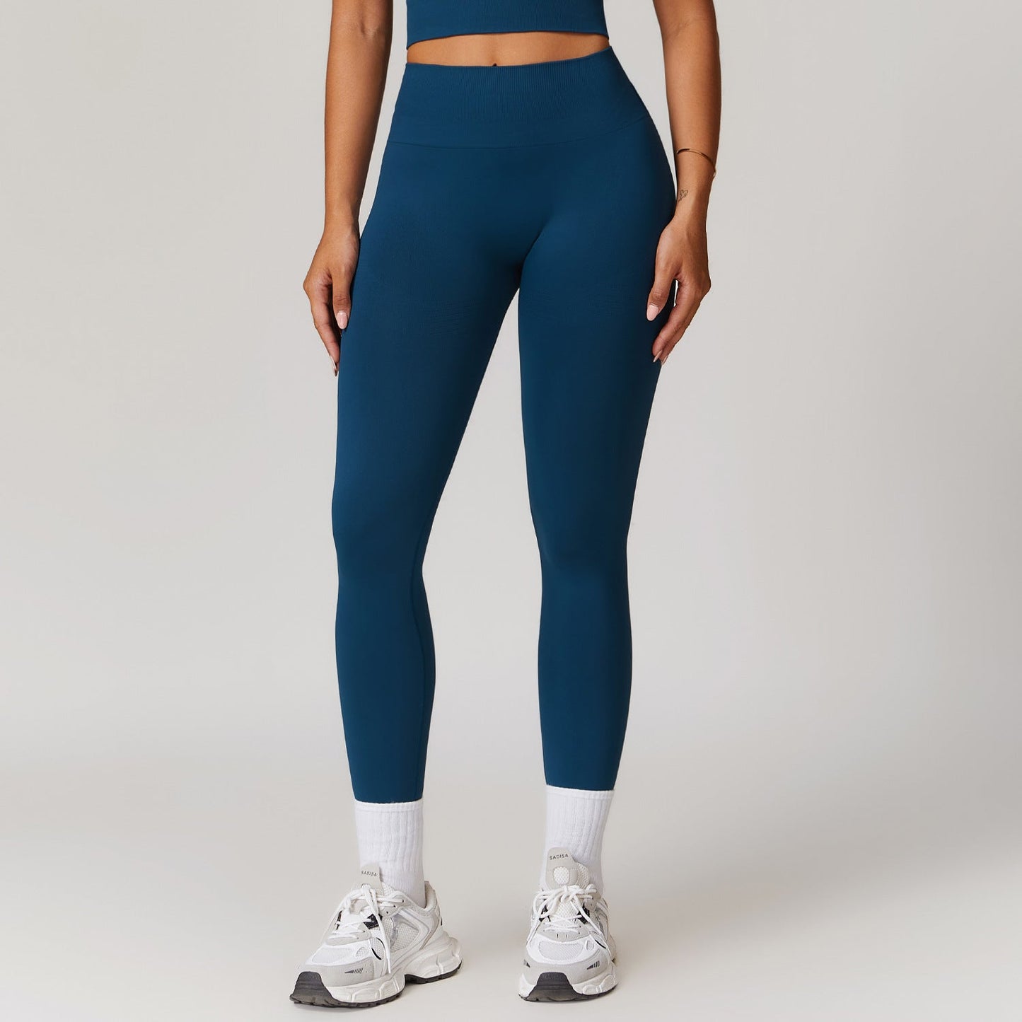 Heidi Mode | Cool Fitness žebrované kalhoty na jógu s vysokým pasem