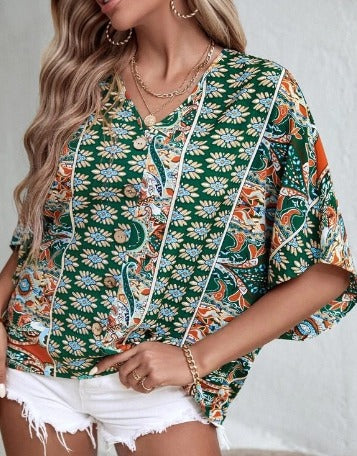 Joy | Boho Chic Květinová halenka Trendy letní styl
