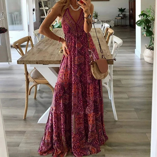 Harriet - Maxi šaty s boho potiskem