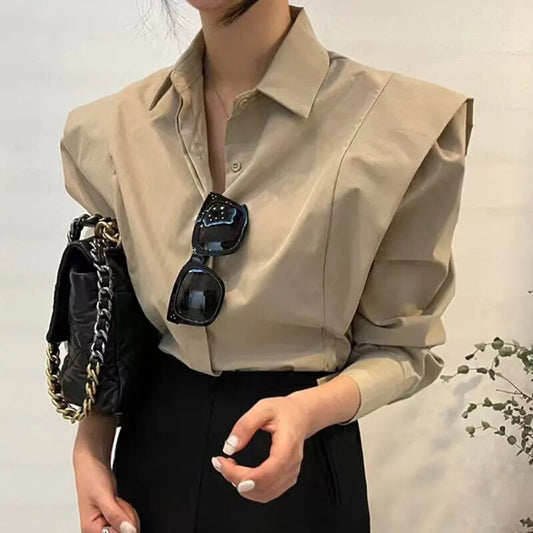 Johana - Elegantní volnočasová košile s dlouhými rukávy
