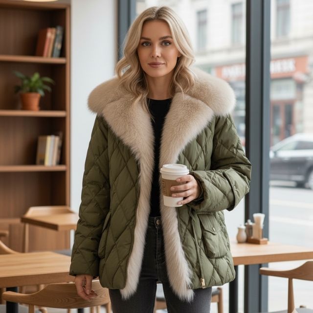 Adeline | Teplá dámská bunda s elegantní kachní péřovou podšívkou