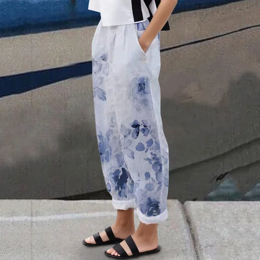 Alba - Elegantní dámské kalhoty z bavlněné příze
