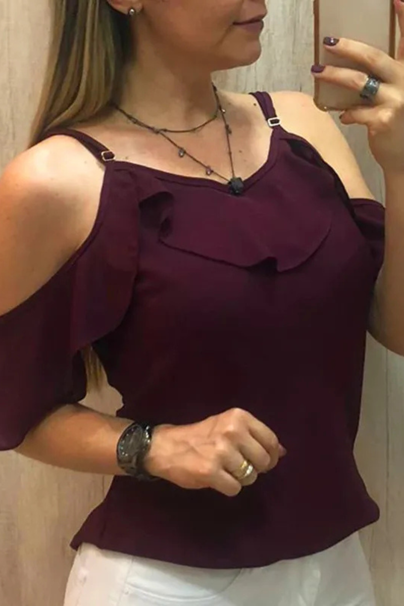 Araminta | Halenka s krátkými rukávy s volánky