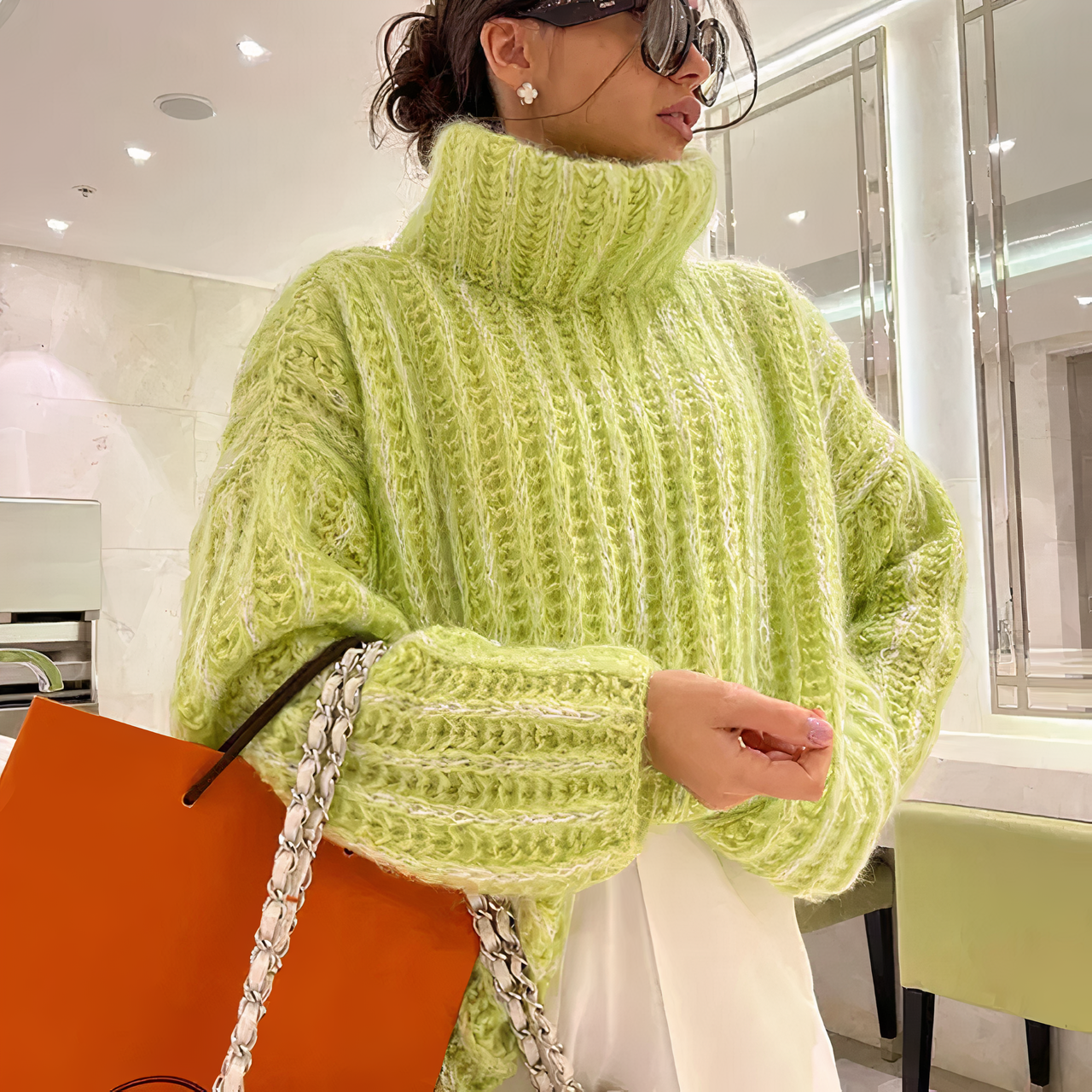 Adelya Trui | Oversized rolák Gebreide Trui