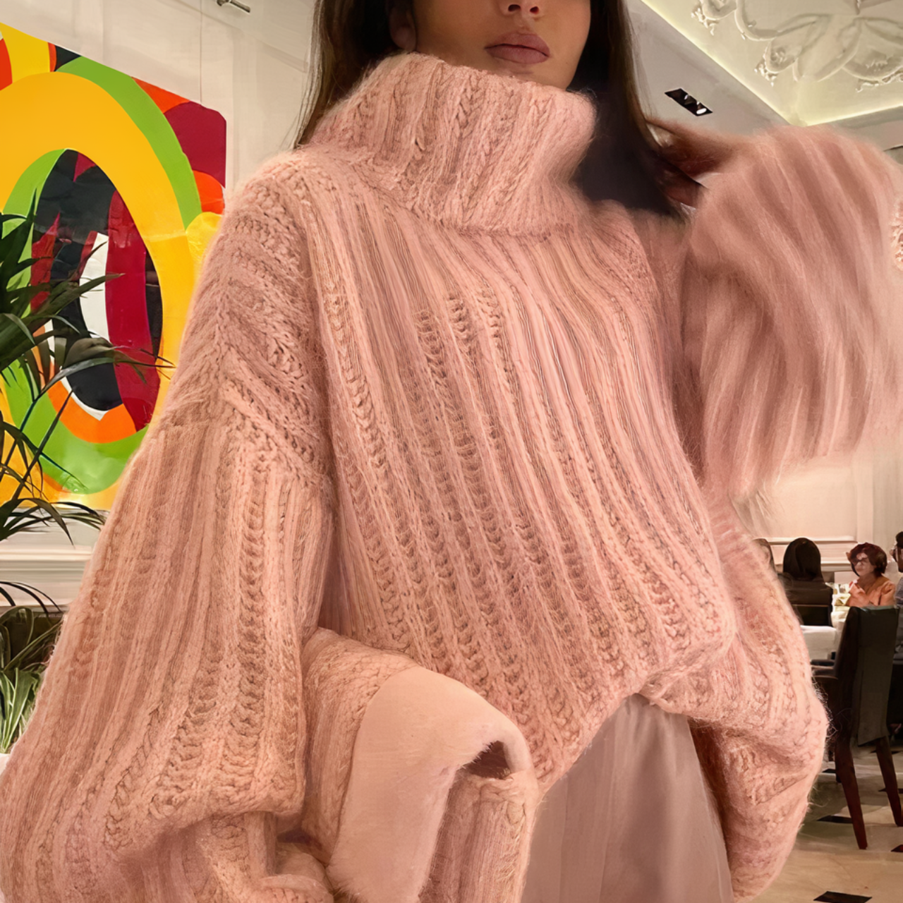 Adelya Trui | Oversized rolák Gebreide Trui